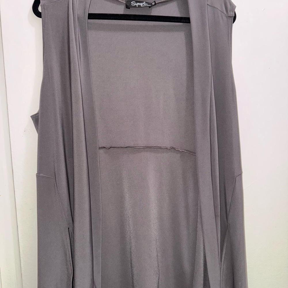 Sympli Charcoal Sleeveless Vest coverup 14